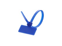 Picture of 4 Inch Blue Mini ID Cable Tie with Outside Flag - 100 Pack