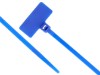 Picture of 4 Inch Blue Mini ID Cable Tie with Outside Flag - 100 Pack