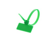 Picture of 4 Inch Green Mini ID Cable Ties w/ Outside Flag - 100 Pack