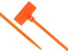 Picture of 4 Inch Orange Mini ID Cable Tie w/ Outside Flag - 100 Pack