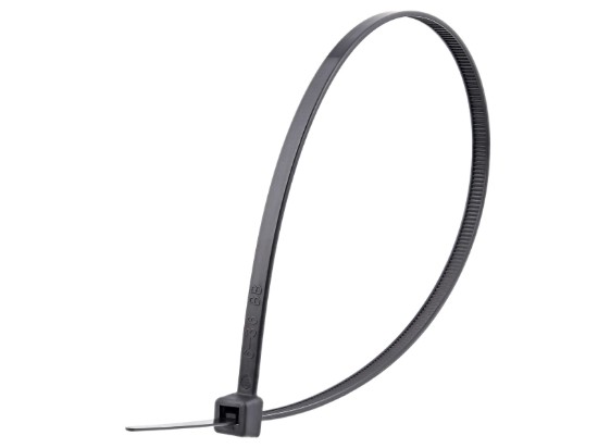 Picture of 11 Inch High-Temp UV Resistant Black Cable Ties, 100 Pack, 50 Lbs Tensile Strength, 3 Inch Max Bundle Diameter