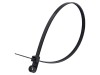 Picture of 11 Inch Black Mount Head Cable Ties - 100 Pack, UV Protected, Nylon, 50 Lbs Tensile Strength