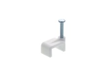 Picture of 10mm White Flat Nail Cable Clips - 100 Pack, Nylon 6/6