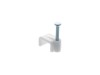 Picture of 10mm White Flat Nail Cable Clips - 100 Pack, Nylon 6/6