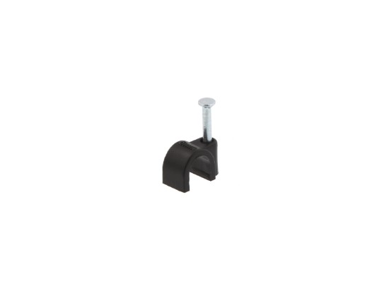 Picture of 6mm Black Nail Cable Clips - 100 Pack, UV Protected, Nylon 6/6