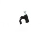 Picture of 8mm Black Round Nail Cable Clips - 100 Pack, UV Protected, Nylon 6/6