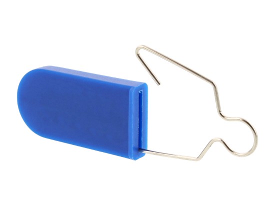 Picture of Blue Plastic Padlock Security Seals with Metal Wire - 100 Pack