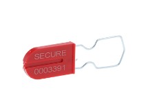 Picture of Red Plastic Security Seal with Large Metal Wire Ring - 100 Pack