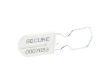 Picture of White Plastic Security Seals with Large Metal Wire Ring - 100 Pack