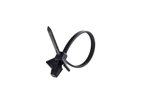 Picture of 4 Inch Black Winged Push Mount Cable Ties - 100 Pack, UV Protected, UL Compliant