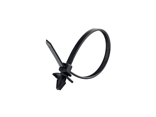 Picture of 6 Inch UV Black Winged Push Mount Cable Ties - 100 Pack