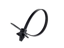 Picture of 8 Inch UV Black Winged Push Mount Cable Ties - 100 Pack