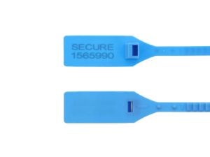 Picture of 13 Inch Heavy-Duty Blue Pull Tight Plastic Seals - 100 Pack