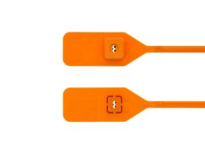 Picture of 13 Inch Orange Tear Away Plastic Seal with Steel Lock - 100 Pack