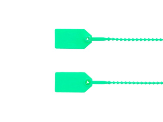 Picture of 8 Inch Green Light-Duty Pull Tight Plastic Seals - 100 Pack