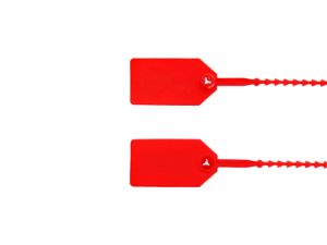 Picture of 8 Inch Red Light-Duty Pull Tight Plastic Seals - 100 Pack
