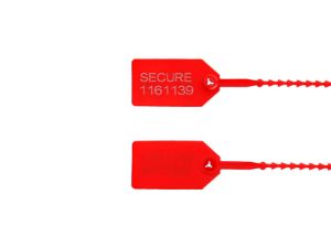 Picture of 8 Inch Red Light-Duty Pull Tight Plastic Seals - 100 Pack