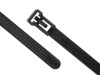 Picture of 6 Inch Black Releasable Cable Ties - 100 Pack, UV Protected, Nylon, 50 Lbs Tensile Strength