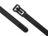 Picture of 8 Inch Black Releasable Cable Ties - 100 Pack, UV Protected, Nylon, 50 Lbs Tensile Strength