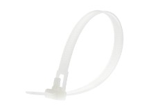 Picture of 8 Inch Natural Nylon Cable Ties - 100 Pack, Releasable, 50 Lbs Tensile Strength