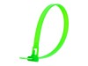 Picture of 10 Inch Fluorescent Green Releasable Cable Ties - 100 Pack, UV Protected, Nylon, 50 Lbs Tensile Strength