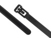 Picture of 12 Inch Black Releasable Cable Ties - 100 Pack, UV Protected, Nylon, 50 Lbs Tensile Strength