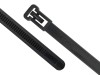 Picture of 14 Inch Black Releasable Cable Ties - 100 Pack, UV Resistant, Nylon, 50 Lbs Tensile Strength