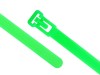 Picture of 14 Inch Fluorescent Green Releasable Cable Ties - 100 Pack, UV Protected, Nylon 6/6, 50 Lbs Strength