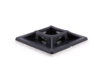 Picture of 1 Inch Black Nylon Adhesive Tie Mounts - 100 Pack, UV & RoHS Compliant, Screw Mountable