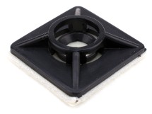 Picture of 3/4 Inch Black Nylon Adhesive Tie Mounts - 100 Pack, UV & RoHS Compliant