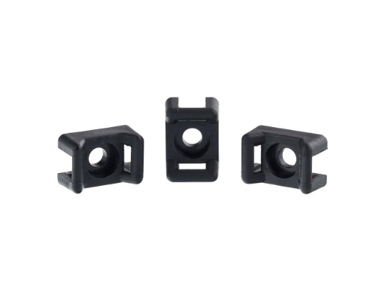 Picture of 3.5 mm Black Nylon Saddle Tie Mounts - 100 Pack