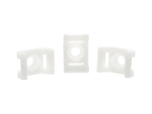 Picture of 5 mm Natural Nylon Saddle Tie Mount - 100 Pack, Screw Mount, UL 94V-2, RoHS Compliant