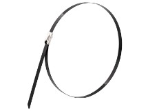 Picture of 14 Inch Black Coated 304 Stainless Steel Cable Ties - 100 Pack