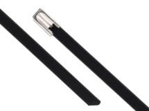 Picture of 20 Inch Black Coated 304 Stainless Steel Cable Ties - 100 Pack