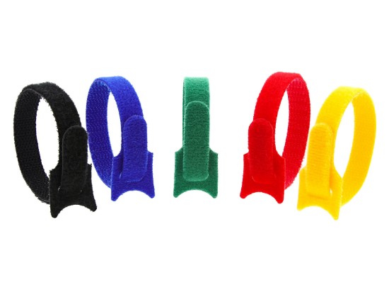 Picture of 8 Inch Multi-colored Hook & Loop Tie Wraps - 50 Pack