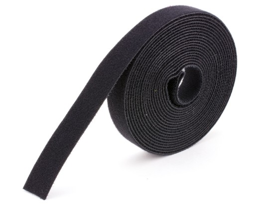 Picture of 3/8 Inch Continuous Black Hook & Loop Wrap - 25 Yards