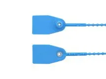 Picture of 11 1/2 Inch Standard Blank Blue Pull Tight Plastic Seal - 100 Pack