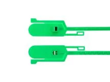 Picture of 15 Inch Blank Tamper Evident Tear Away Green Plastic Seal - 100 Pack
