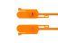 Picture of 15 Inch Blank Tamper Evident Tear Away Orange Plastic Seal - 100 Pack