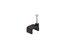 Picture of 10mm Black Flat Nail Cable Clip - 100 Pack