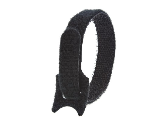 Picture of 8 Inch Black Hook and Loop Tie Wrap - 100 Pack