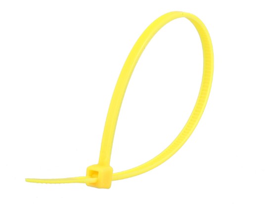 Picture of 6 Inch Yellow Miniature Nylon Cable Tie - 100 Pack