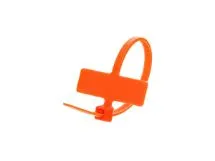 Picture of 4 Inch Orange Miniature ID Cable Tie - Inside Flag - 100 Pack