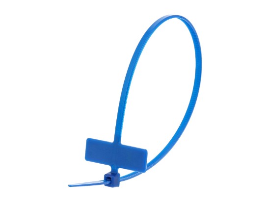 Picture of 8 Inch Blue Miniature Identification Cable Tie - 100 Pack