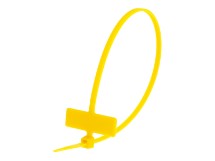 Picture of 8 Inch Yellow Miniature Identification Cable Tie - 100 Pack