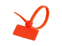 Picture of 4 Inch Red Miniature ID Cable Tie - Outside Flag - 100 Pack