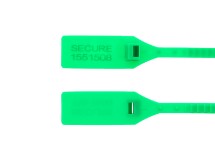 Picture of 13 Inch Heavy-Duty Green Pull Tight Plastic Seal - 100 Pack