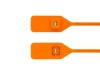 Picture of 13 Inch Standard Blank Orange Tear Away Plastic Seal with Steel Locking Piece - 100 Pack