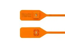 Picture of 13 Inch Standard Orange Tear Away Plastic Seal with Steel Locking Piece - 100 Pack