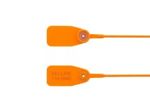 Picture of 12 1/2 Inch Standard Orange Pull Tight Plastic Seal with Steel Locking Piece - 100 Pack